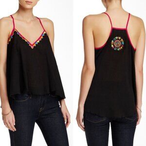 CHRISTOPHE SAUVAT Black Embroidered Leonor Top
